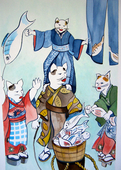Japanese Cats 2 22"X30"